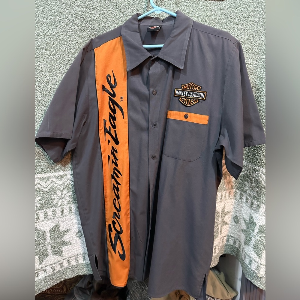 Harley Davidson, short sleeve, button down shirt extra large $40